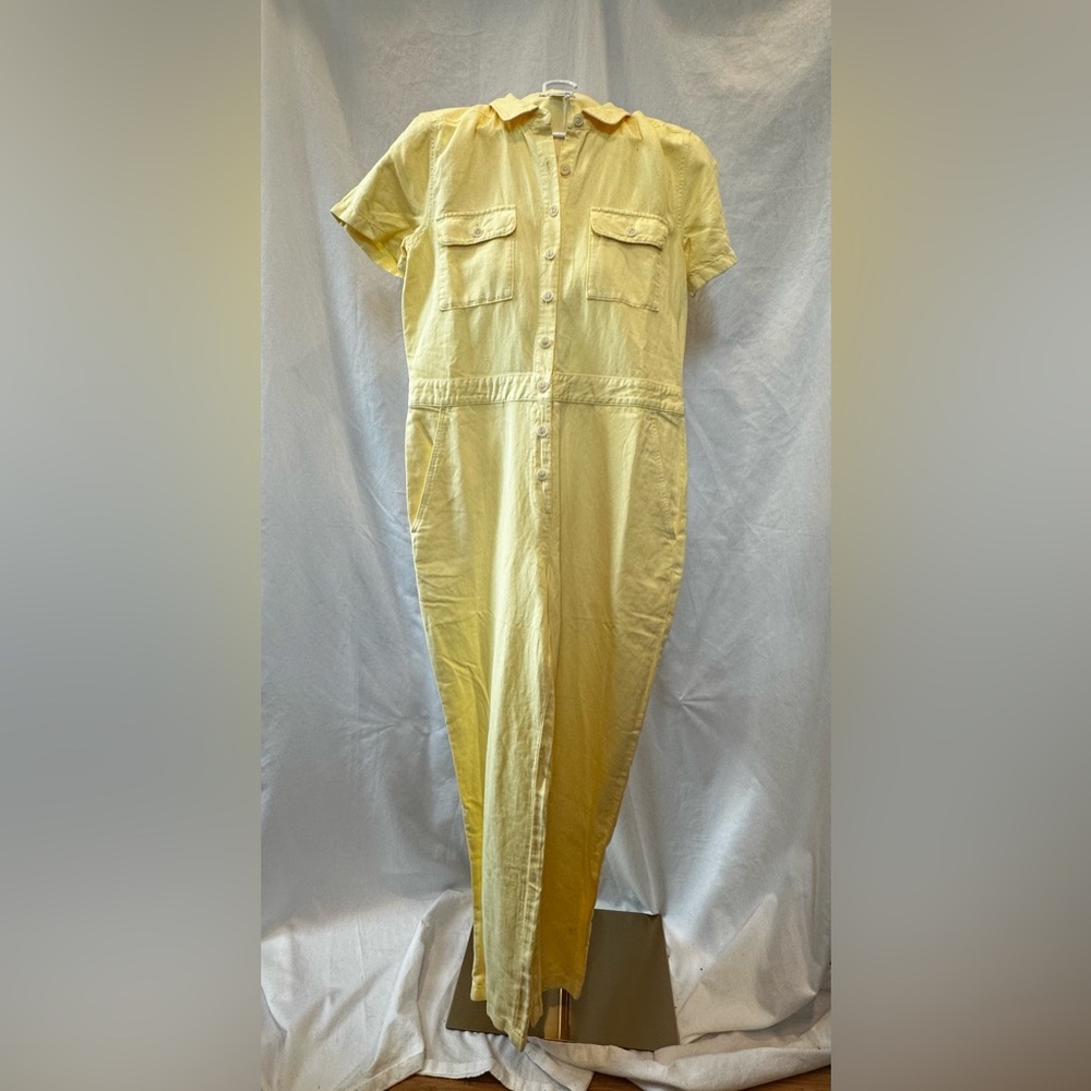 Outerknown S.E.A. Suit Button-Up Jumpsuit in Glow (Light Yellow)